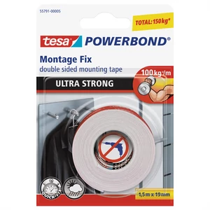 Tesa Powerbond ultra erős kétoldalas rögzítőszalag 19 mm × 15 m – tartós rögzítés fúrás nélkül