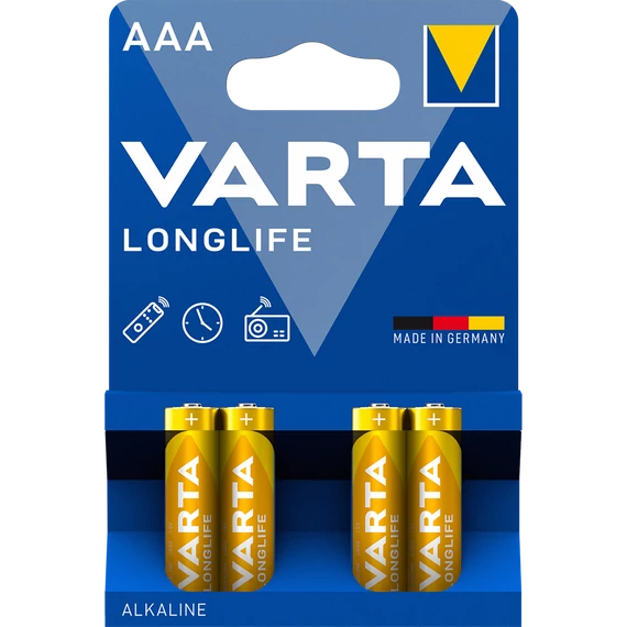 Varta AAA mikro LR03 Longlife 4 darabos csomag – tartós alkáli elemek mindennapi használatra