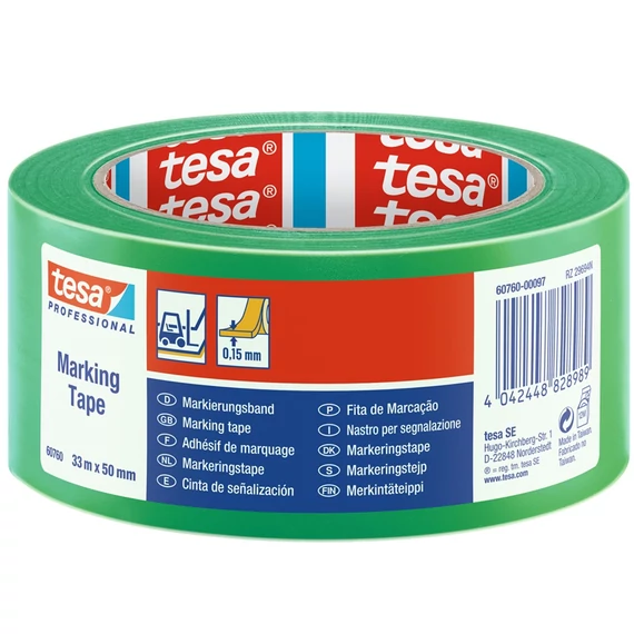 Tesa zöld jelölőszalag 50 mm x 33 m, ipari és intézményi vizuális kijelöléshez