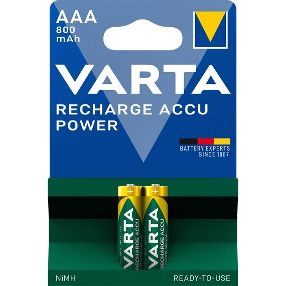 Varta 800 mAh újratölthető AAA mikro akkumulátor 2 darabos csomag vezeték nélküli egerekbe, távirányítókba