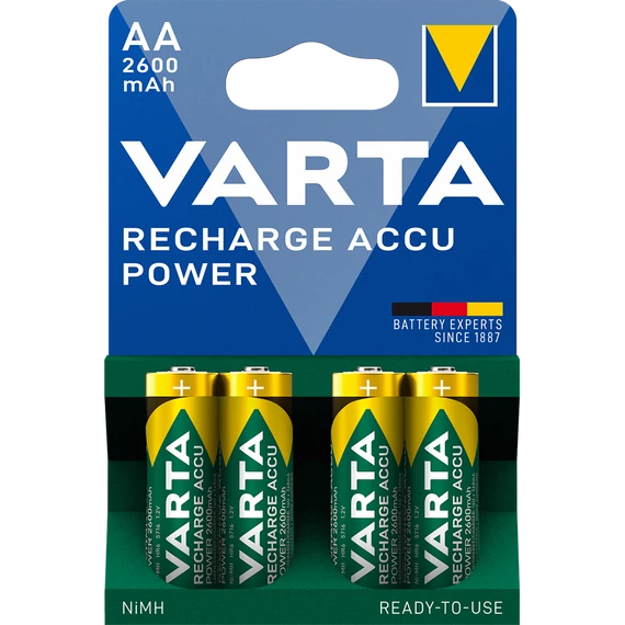 Varta Power AA 2600 mAh újratölthető akkumulátor háztartási és irodai használatra