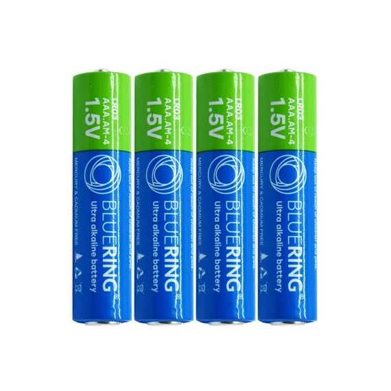 Bluering AAA LR03 mikro ceruzaelem 4 darabos, tartós alkáli kivitel, háztartási és irodai használatra.