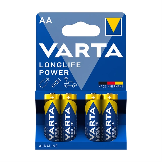 Varta Longlife Power AA ceruzaelem 4 darabos csomag - számítógép-tartozékokba, elemlámpákba vagy mozgásérzékelőkbe