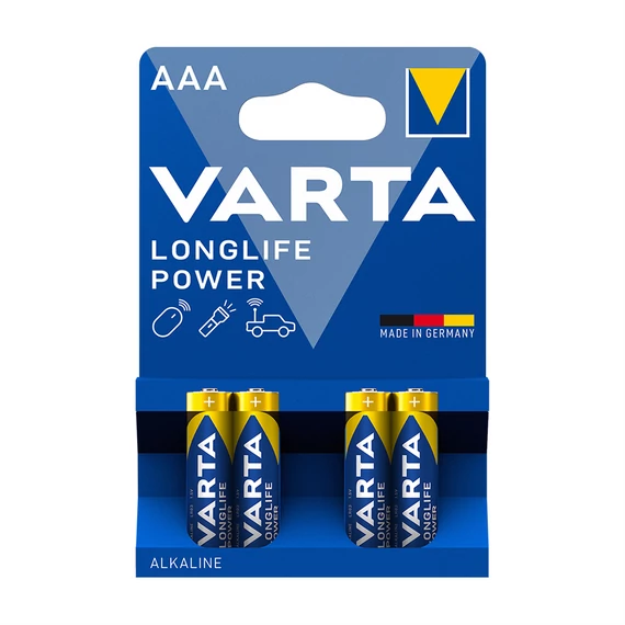 Varta Longlife Power AAA mikro ceruzaelem 4 darabos csomag – tartós teljesítmény mindennapi készülékekhez