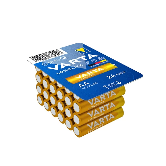Varta Longlife AA ceruzaelem 24 darabos BigBox csomag mérhető energia, tartós teljesítmény