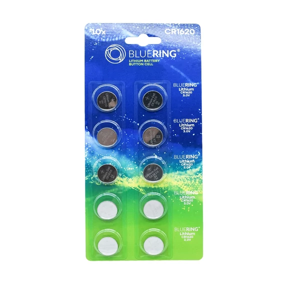 Bluering CR1620 lítium gombelem 3V – 1 db - autókulcsokhoz, távirányítókhoz, digitális mérlegekhez, számológépekhez