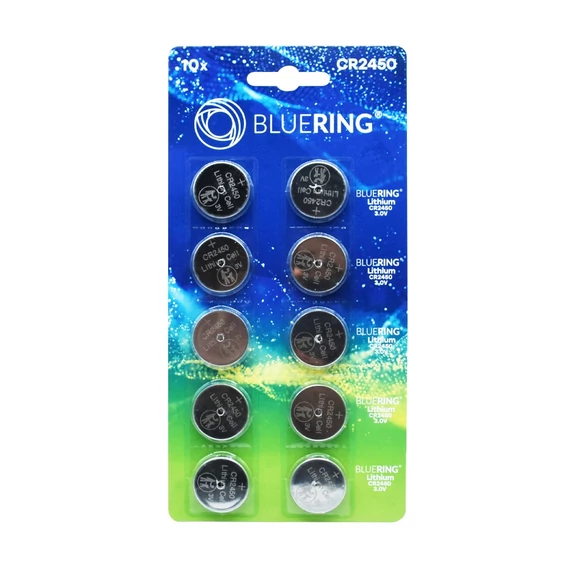 Bluering CR2450 gombelem 3V – nagy kapacitás, hosszú üzemidő