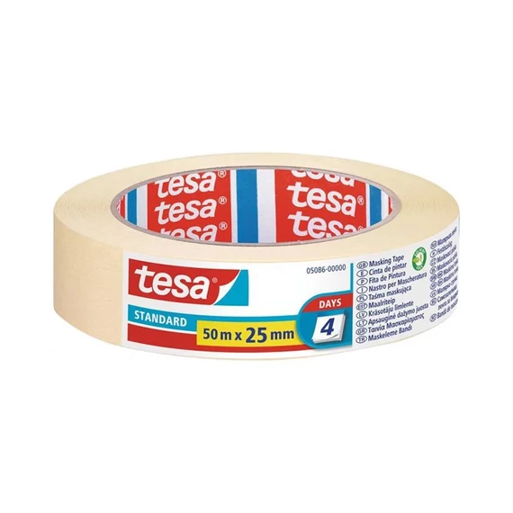 Tesa maszkolószalag 25 mm × 50 m – professzionális festéshez, élfestés, sarkok precíz kitakarásához