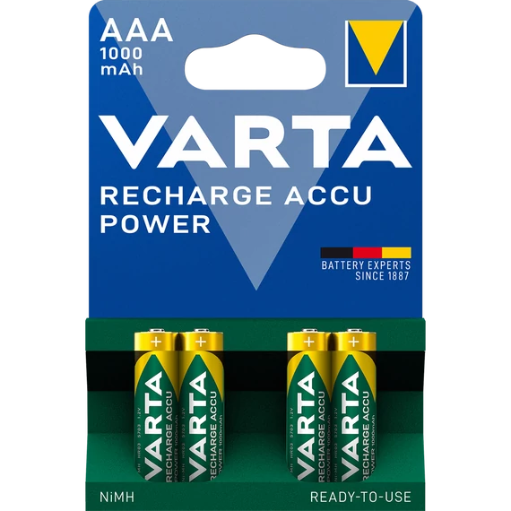 Varta Power AAA mikro tölthető elem 1000 mAh kapacitással elektronikai eszközökhöz