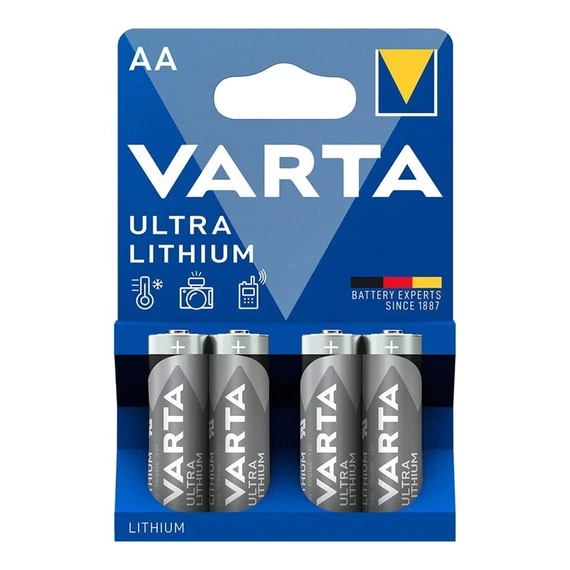 Varta Ultra Lithium AA 4 darabos elemcsomag – kiemelkedő energia, lítium technológia kültéri eszközökbe