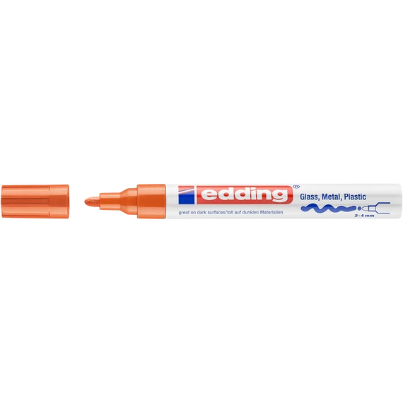 Edding 750 narancs lakkmarker 2–4 mm kerek heggyel – prémium, univerzális marker