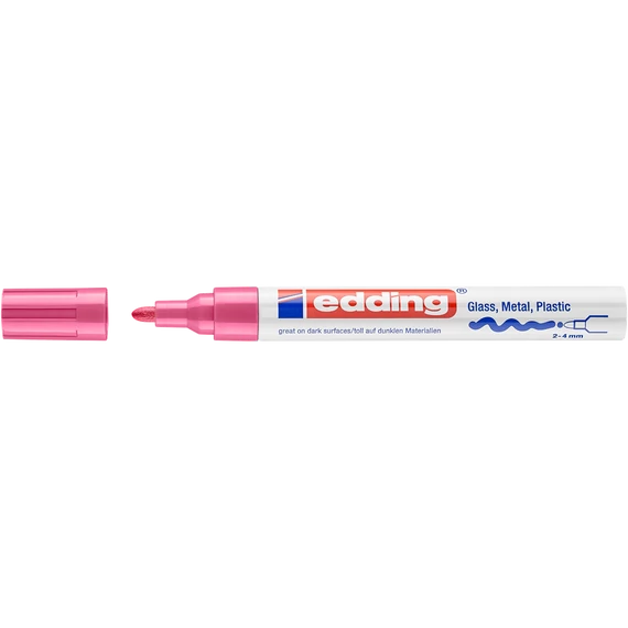 Edding 750 rózsaszín lakkmarker 2–4 mm kerek heggyel – prémium, univerzális marker