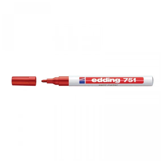 Piros Edding 751 lakkmarker 1-2 mm kerek heggyel – ipari és kreatív jelöléshez