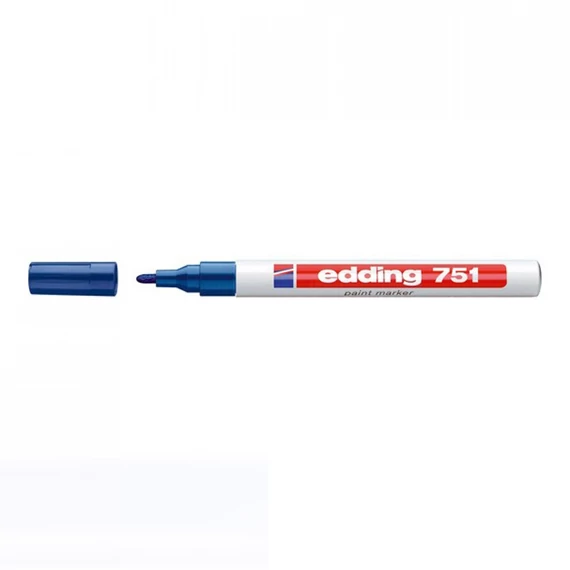 Kék Edding 751 lakkmarker 1-2 mm kerek heggyel – ipari és kreatív jelöléshez