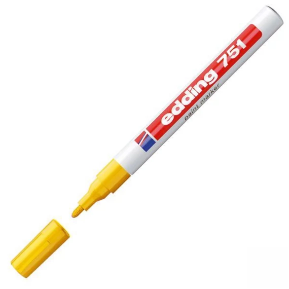 Sárga Edding 751 lakkmarker 1-2 mm kerek heggyel – ipari és kreatív jelöléshez