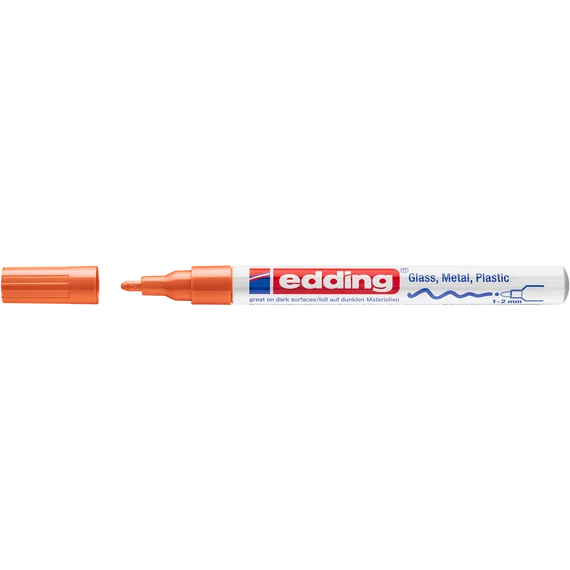Narancs Edding 751 lakkmarker 1-2 mm kerek heggyel – ipari és kreatív jelöléshez