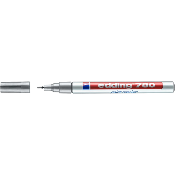 Edding 780 ezüst lakkmarker 0,8 mm kerek heggyel – ipari és kreatív jelöléshez