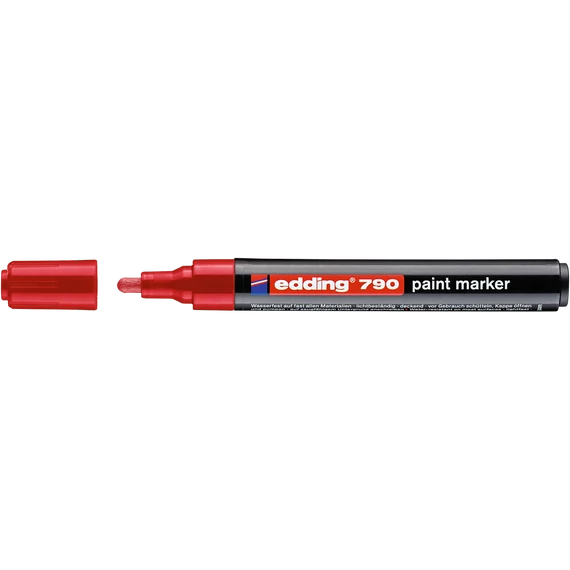 Lakkmarker 2-3mm, kerek Edding 790 piros - Üvegre, fémre, porcelánra, műanyagra