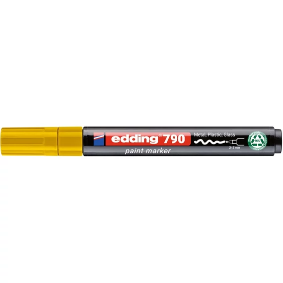 Edding 790 sárga lakkmarker 2-3 mm kerek heggyel – prémium, univerzális jelölő