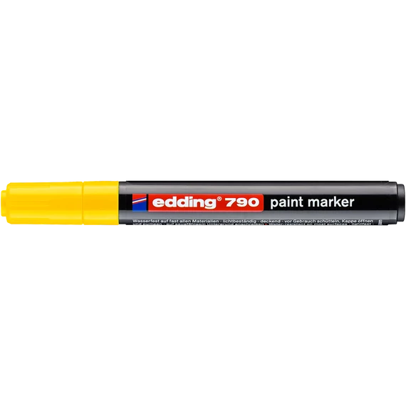 Edding 790 sárga lakkmarker, erős fedésű marker fa, fém és üveg felületre