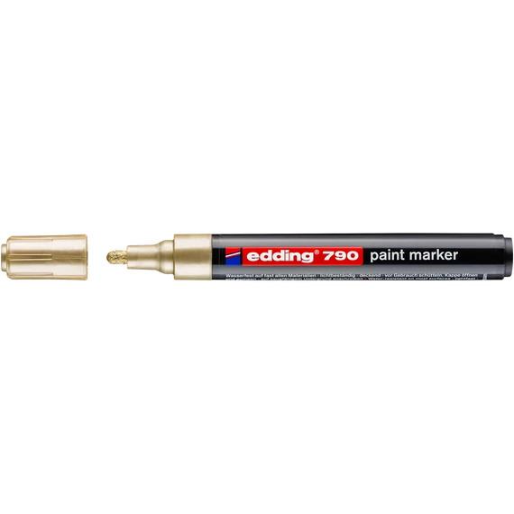 Lakkmarker 2-3mm, kerek Edding 790 arany - Vízálló, kültéren és beltéren is hosszú távon tartós