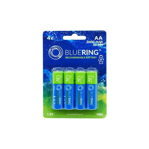 Bluering AA ceruza tölthető akkumulátor, elemlámpákhoz, játékokhoz és vezeték nélküli eszközökhöz