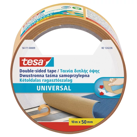 Tesa kétoldalas ragasztószalag 50 mm × 10 m – univerzális, széles rögzítés