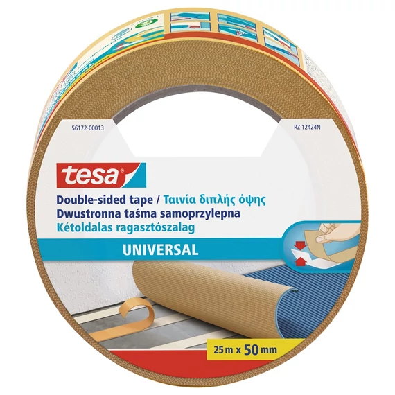 Tesa kétoldalas ragasztószalag 50 mm × 25 m – széles, hosszú, diszkrét rögzítés